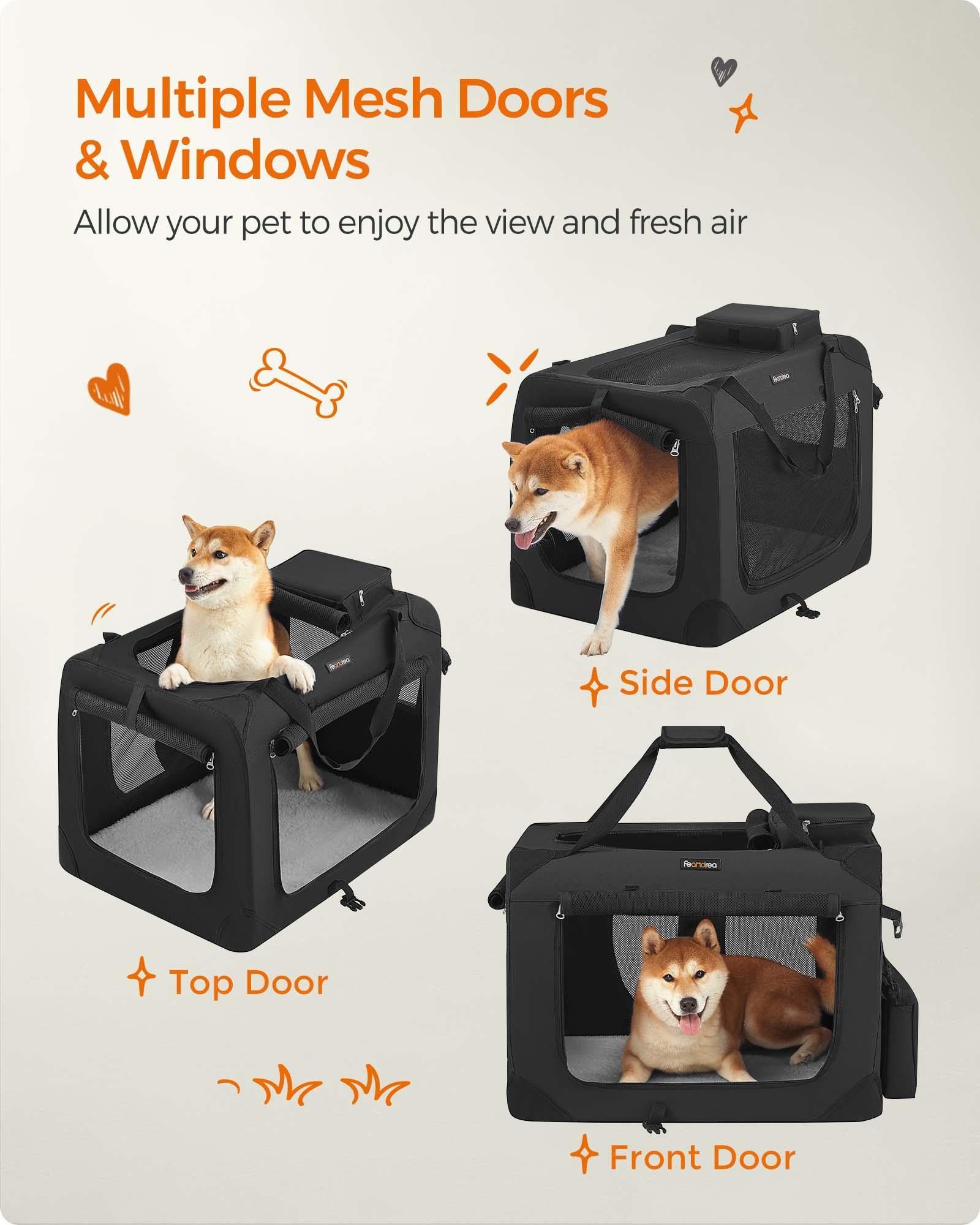 L Dog Crate Black FredCo