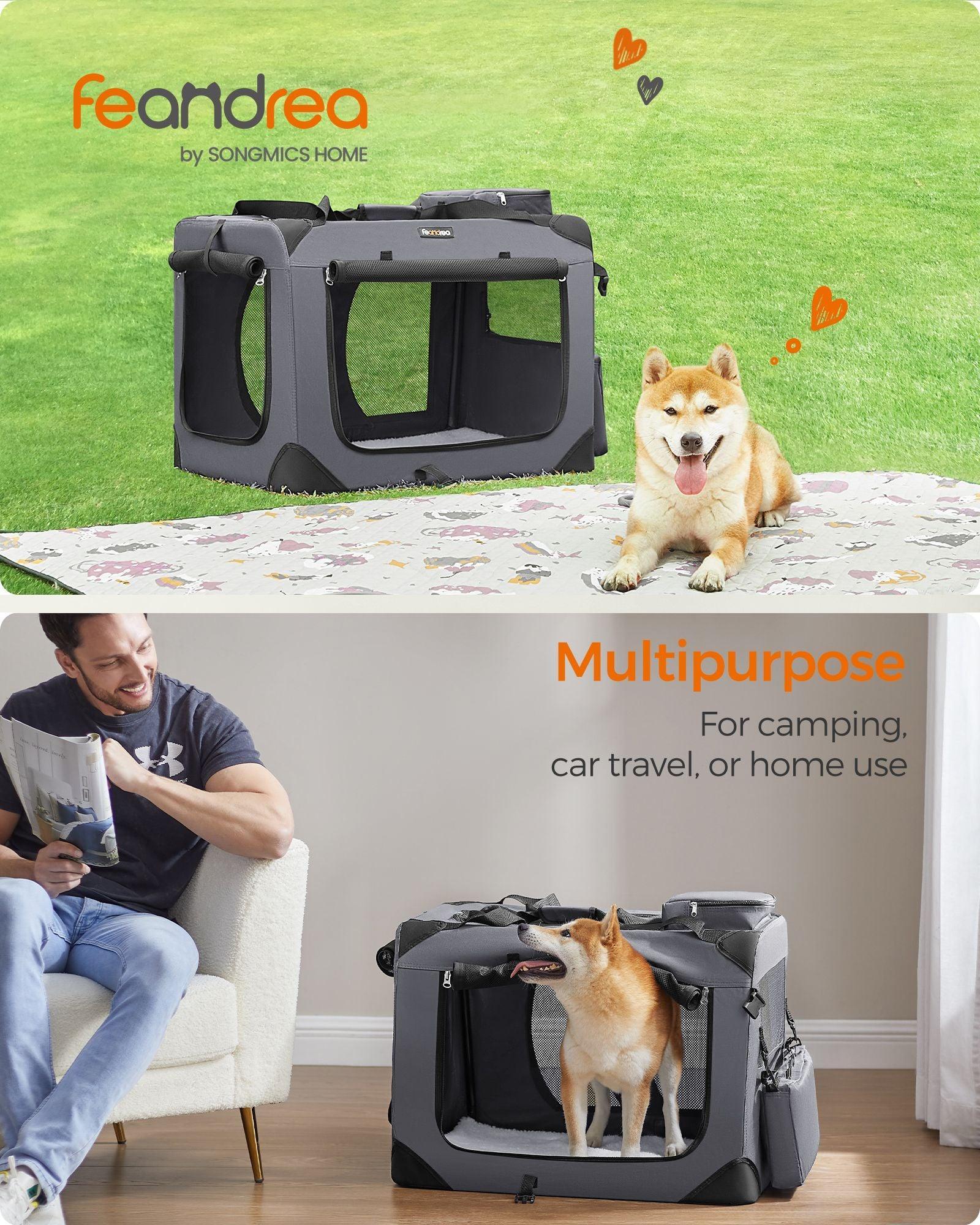 L Dog Crate Gray FredCo