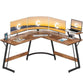 L-Shaped Desk Computer Corner Desk, with monitor stand FredCo