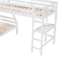 L-Shaped Twin over Full Bunk Bed and Twin Size Loft Bed with Built-in Desk,White FredCo