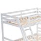 L-Shaped Twin over Full Bunk Bed and Twin Size Loft Bed with Built-in Desk,White FredCo
