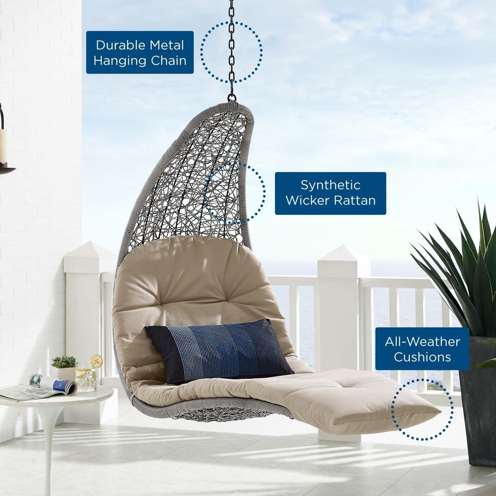 Landscape Hanging Chaise Lounge Outdoor Patio Swing Chair, EEI-4589 FredCo