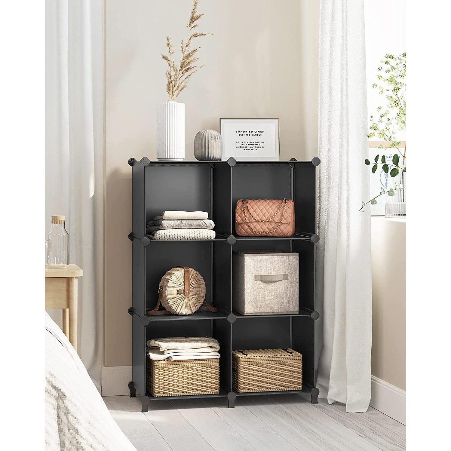 Large 6 Cube Storage Organizer Black FredCo