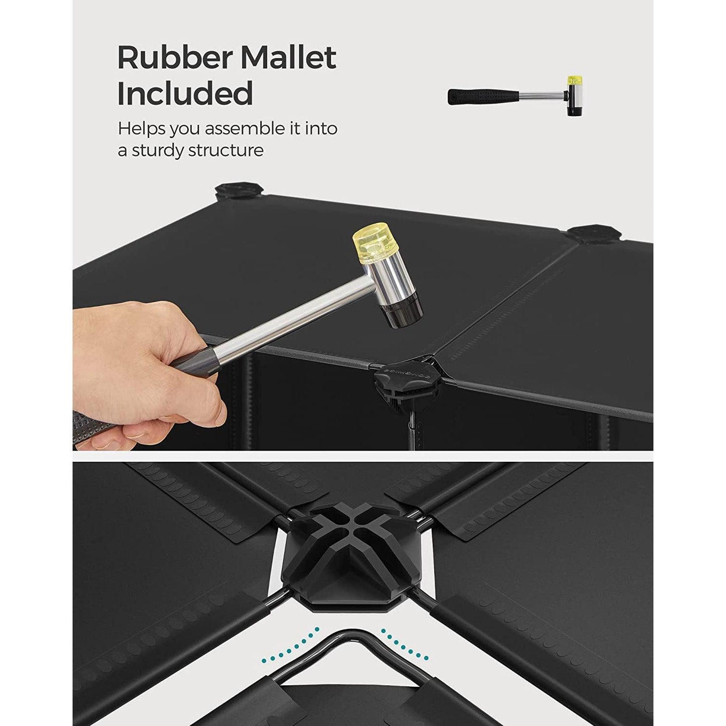 Large 6 Cube Storage Organizer Black FredCo