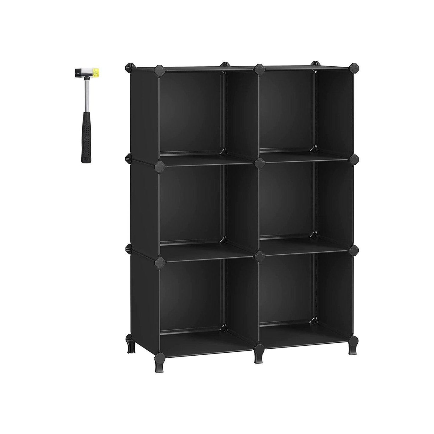Large 6 Cube Storage Organizer Black FredCo