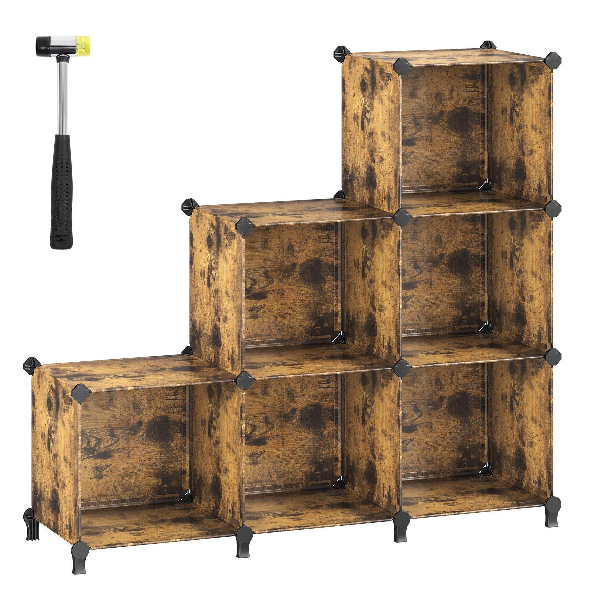Large 6 Cube Storage Organizer Rustic Brown FredCo