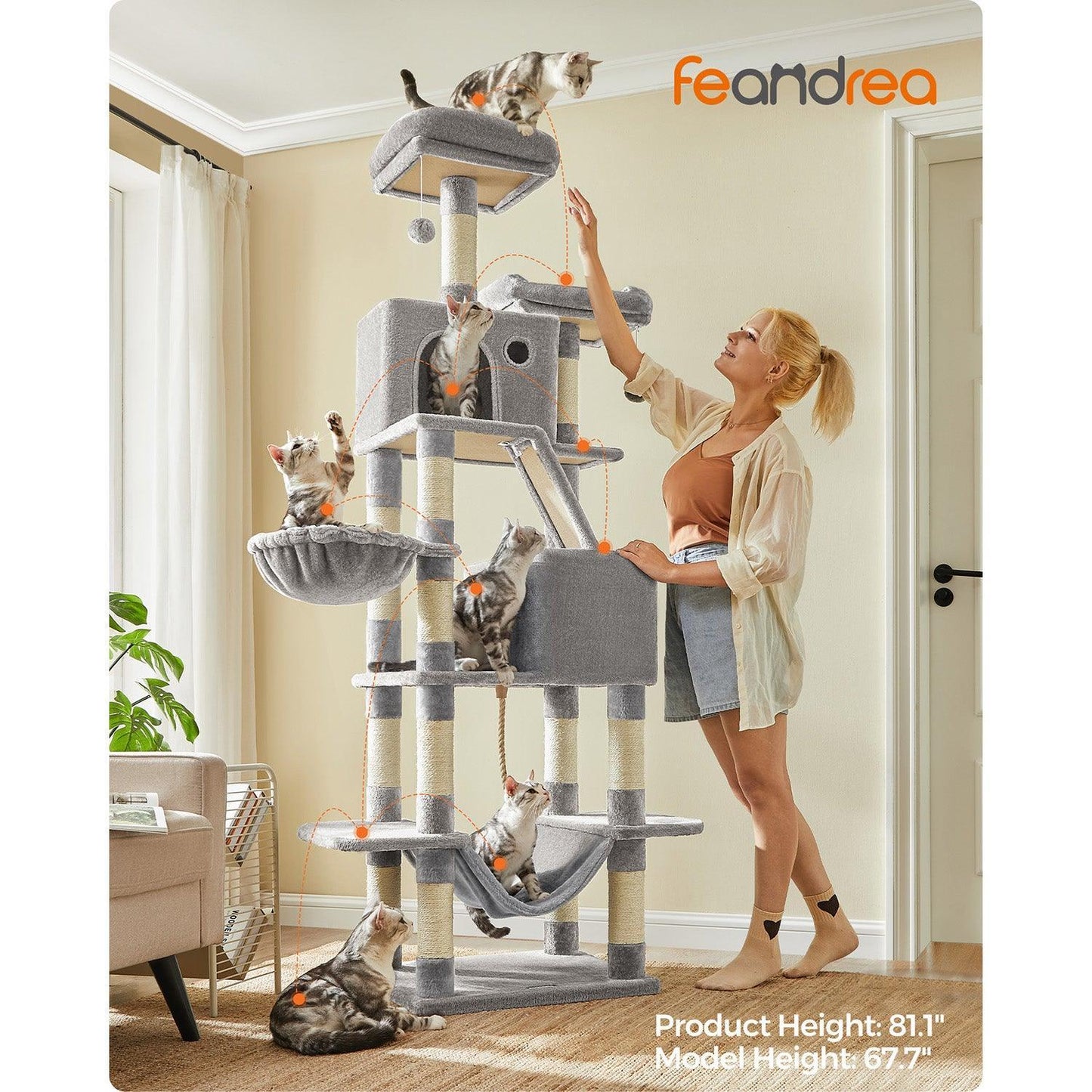 Large Cat Tower with 13 Scratching Posts FredCo
