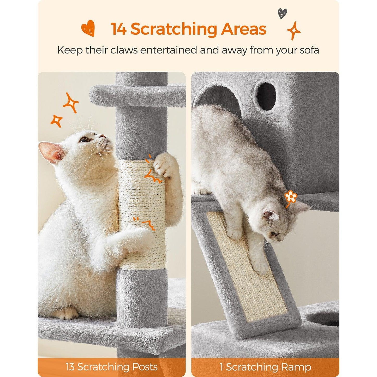 Large Cat Tower with 13 Scratching Posts FredCo