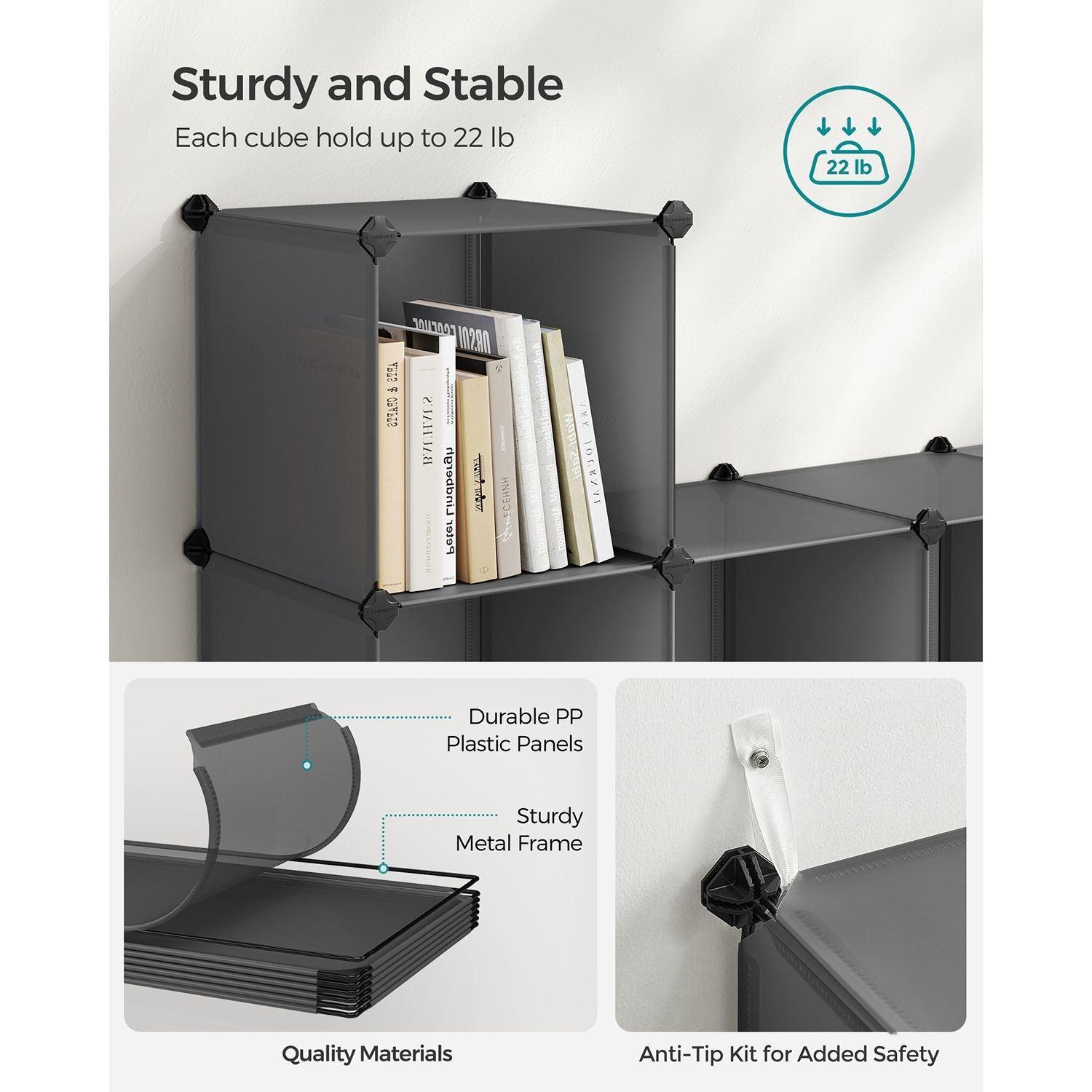 Large Cube Storage Organizer Gray FredCo