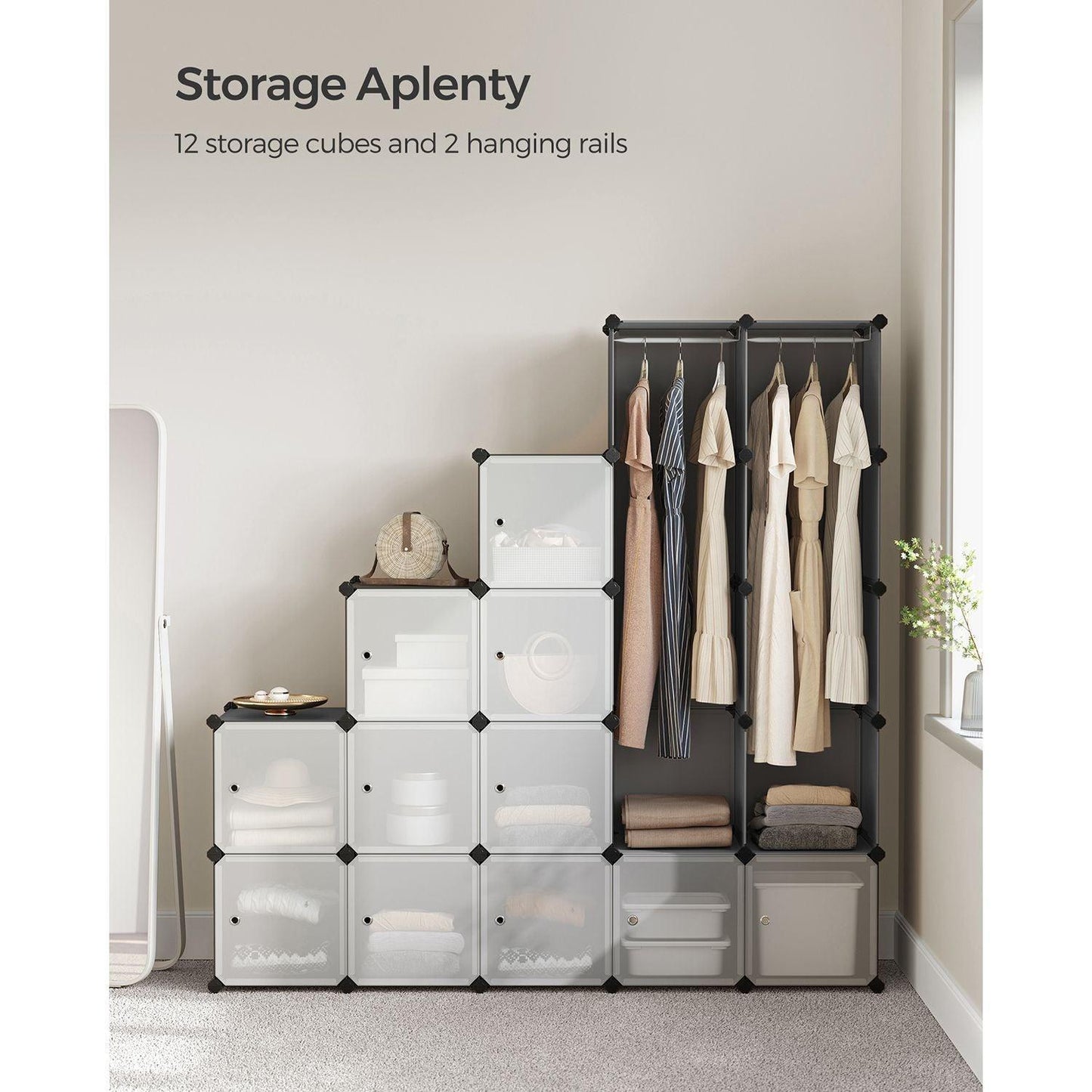 Large Cube Storage Organizer Gray FredCo