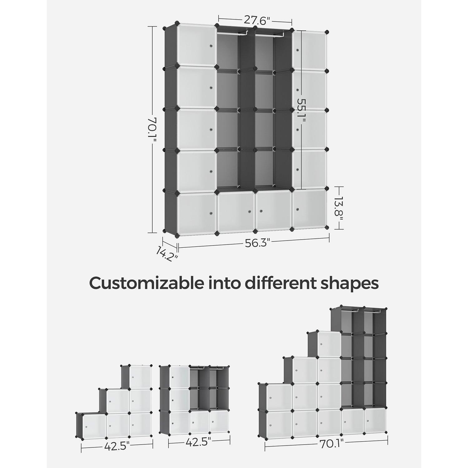Large Cube Storage Organizer Gray FredCo
