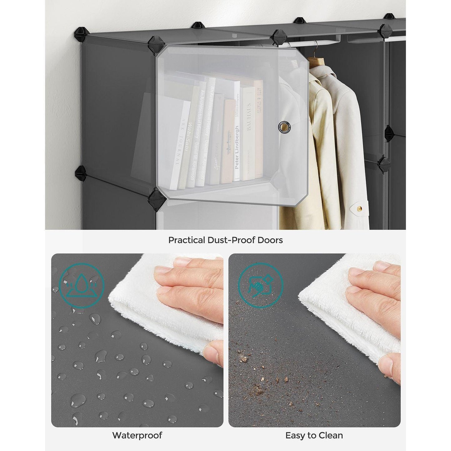 Large Cube Storage Organizer Gray FredCo