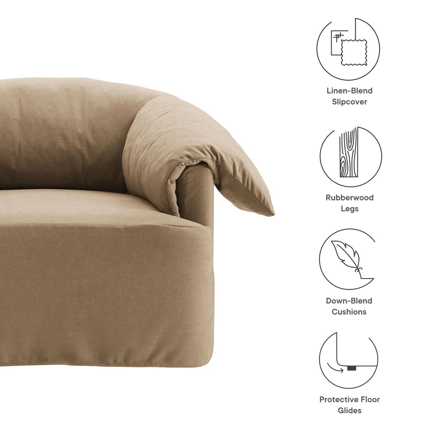 Lark Slipcovered Fabric Oversized Armchair by Modway EEI-7259 FredCo