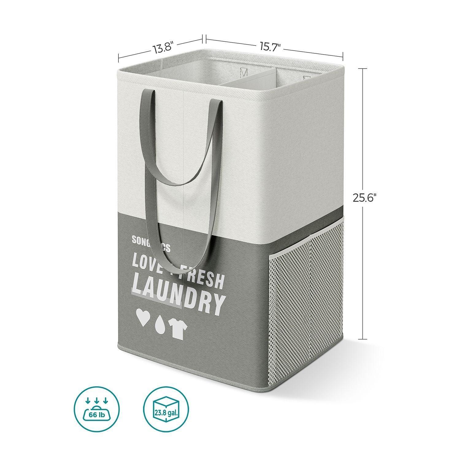 Laundry Basket with 2 Compartments Dark Gray FredCo