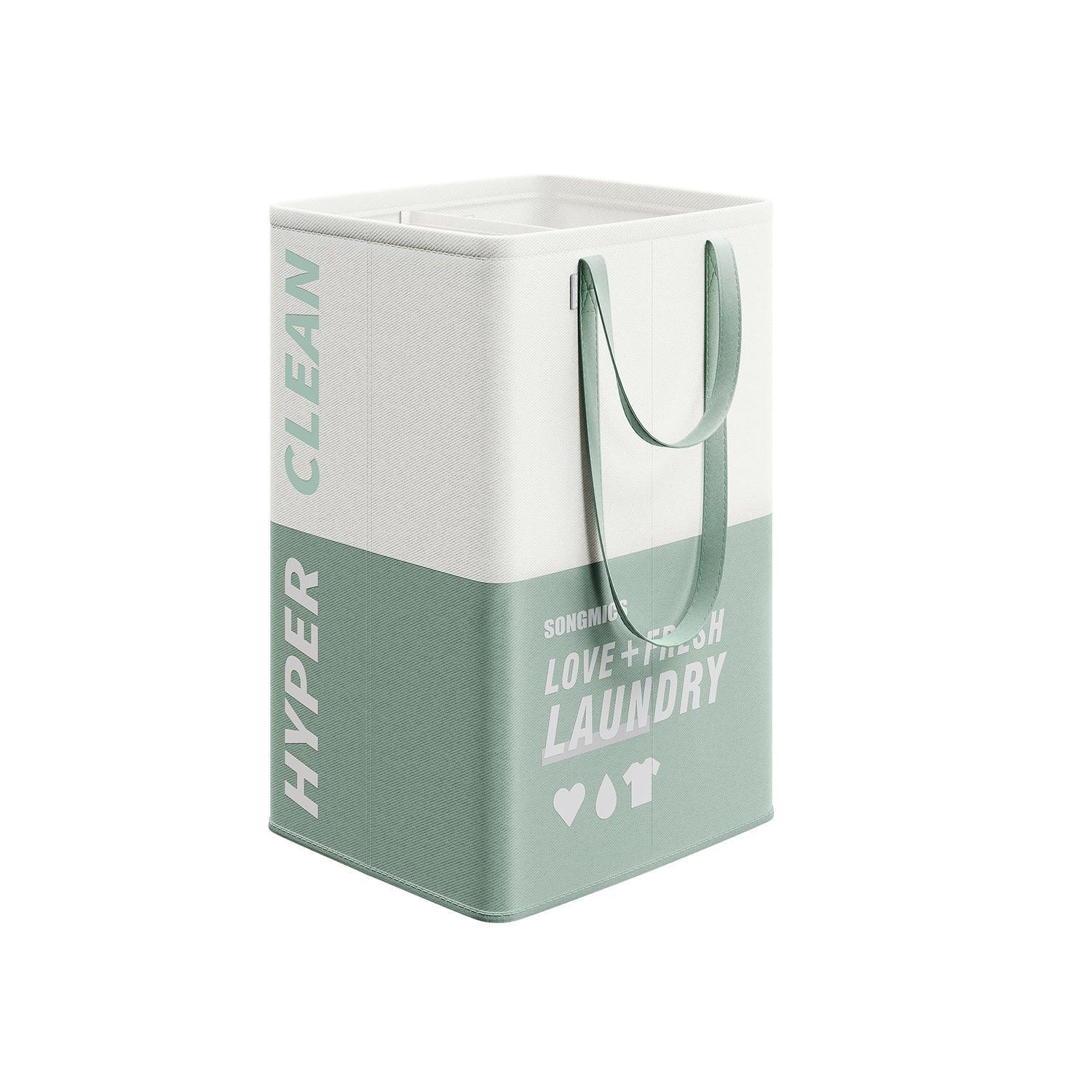 Laundry Basket with 2 Compartments Mint Green FredCo