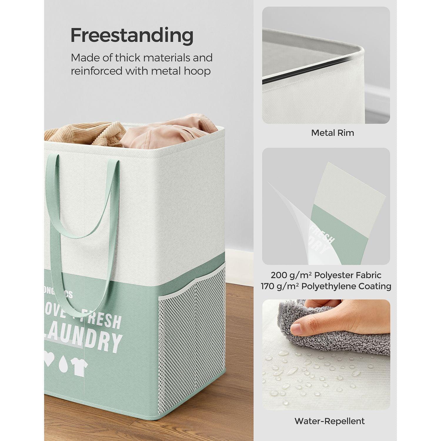Laundry Basket with 2 Compartments Mint Green FredCo