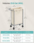 Laundry Basket with Wheels, Rolling Laundry Hamper Cream FredCo