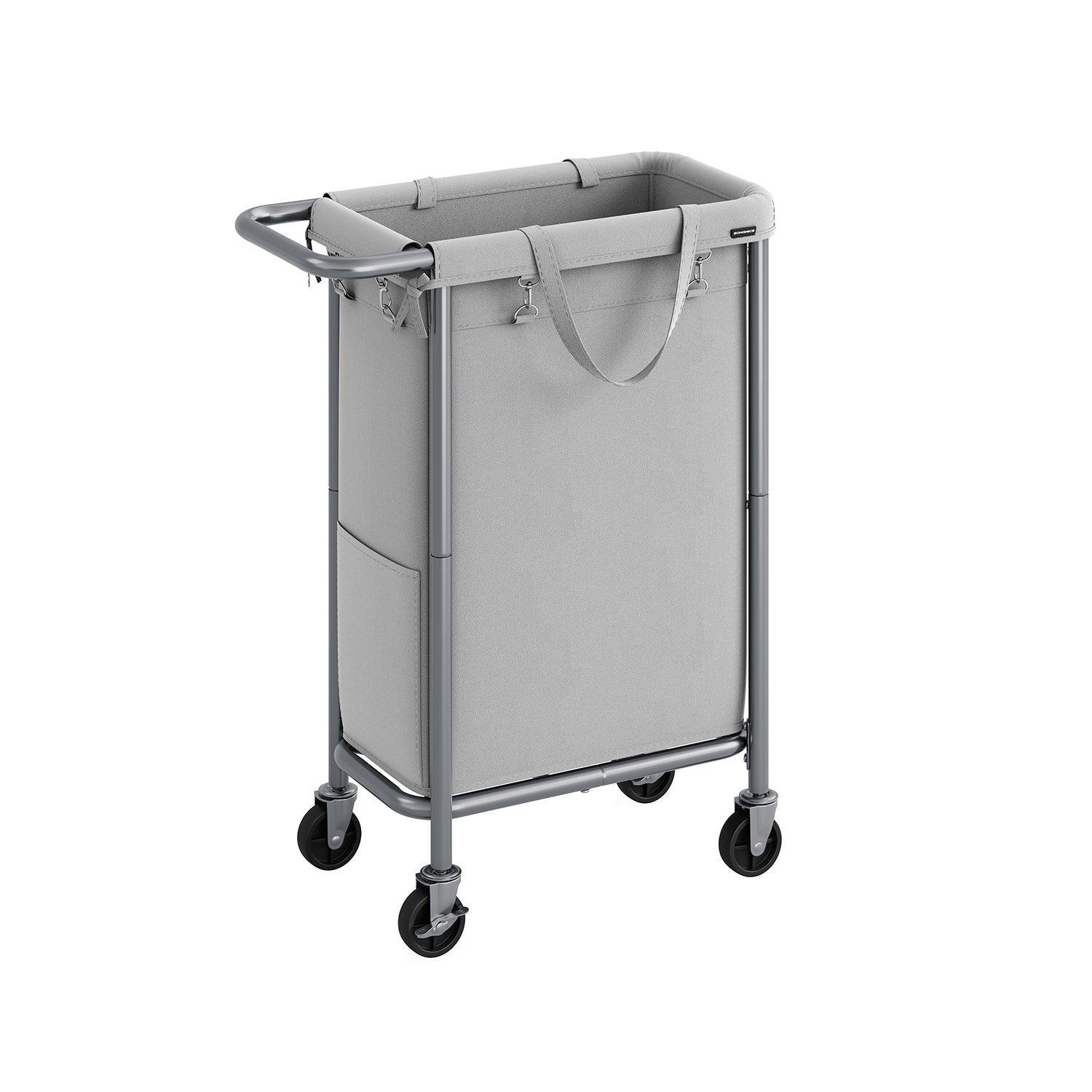 Laundry Basket with Wheels, Rolling Laundry Hamper Green FredCo