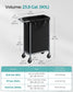 Laundry Basket with Wheels, Rolling Laundry Hamper Ink Black FredCo