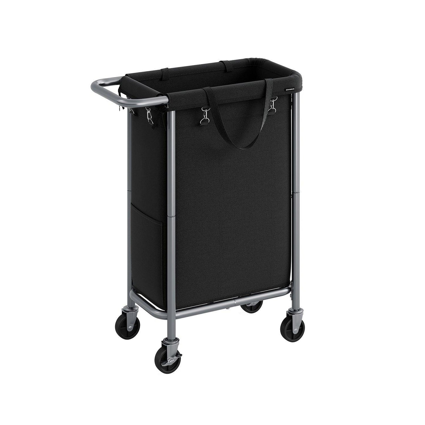 Laundry Basket with Wheels, Rolling Laundry Hamper Ink Black FredCo