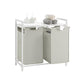 Laundry Hamper with 2 Sections White FredCo