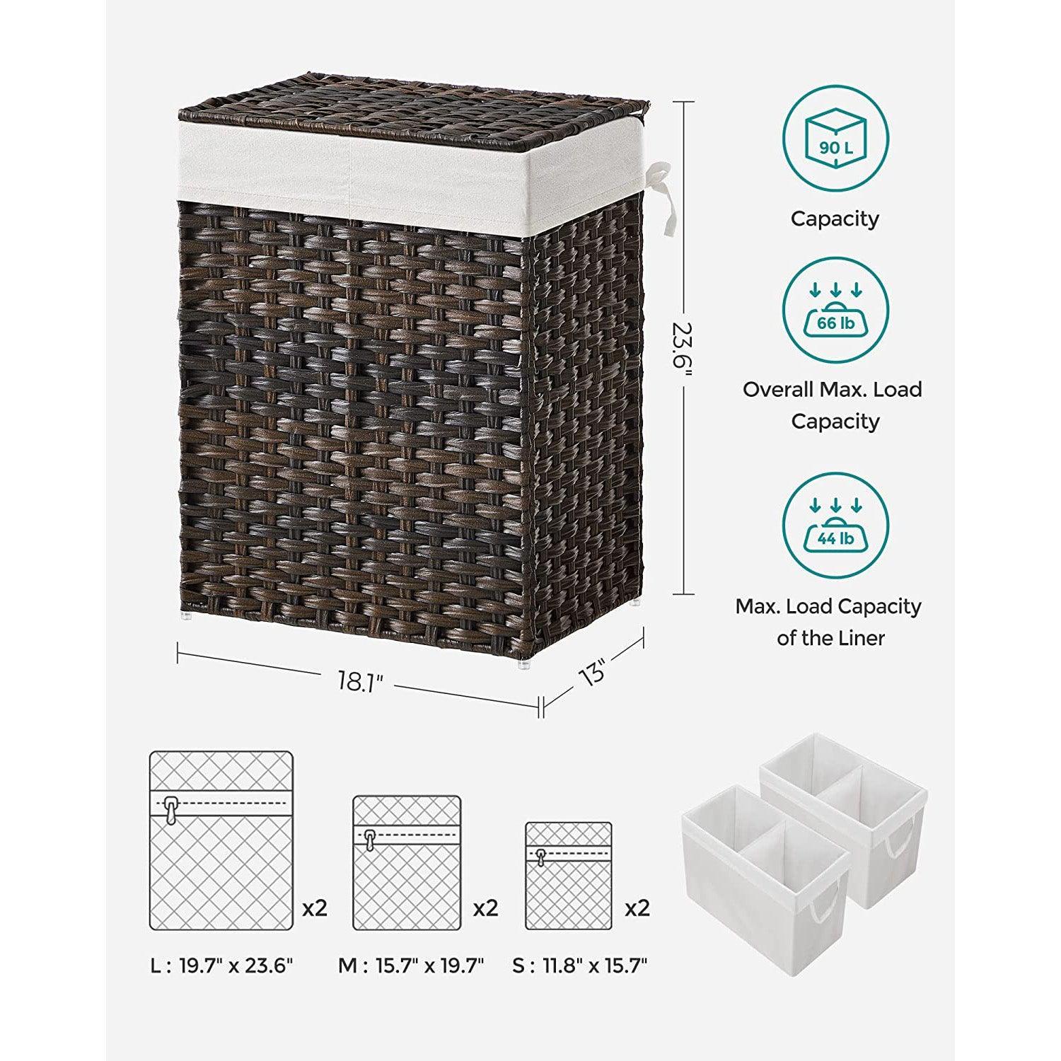 Laundry Hamper with Lid Brown FredCo