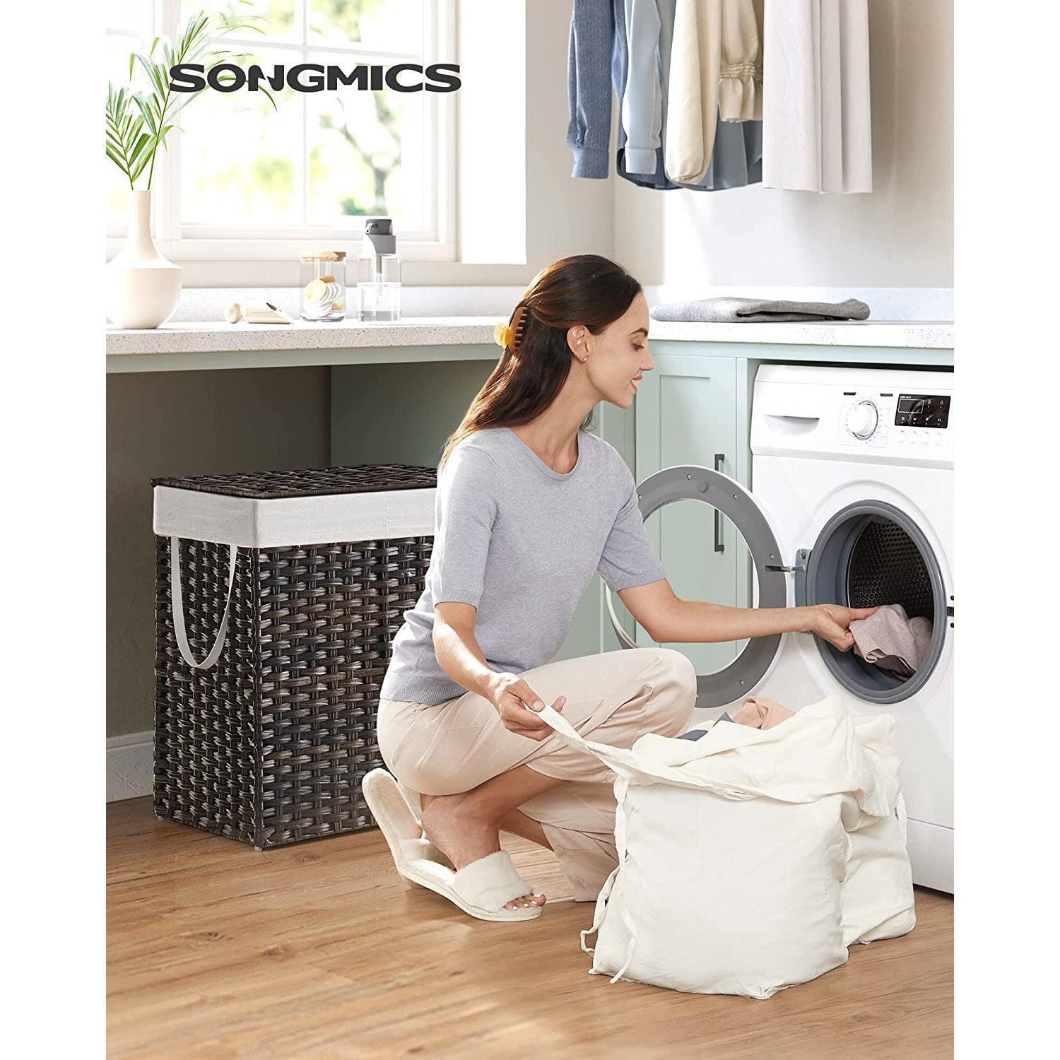 Laundry Hamper with Lid Brown FredCo