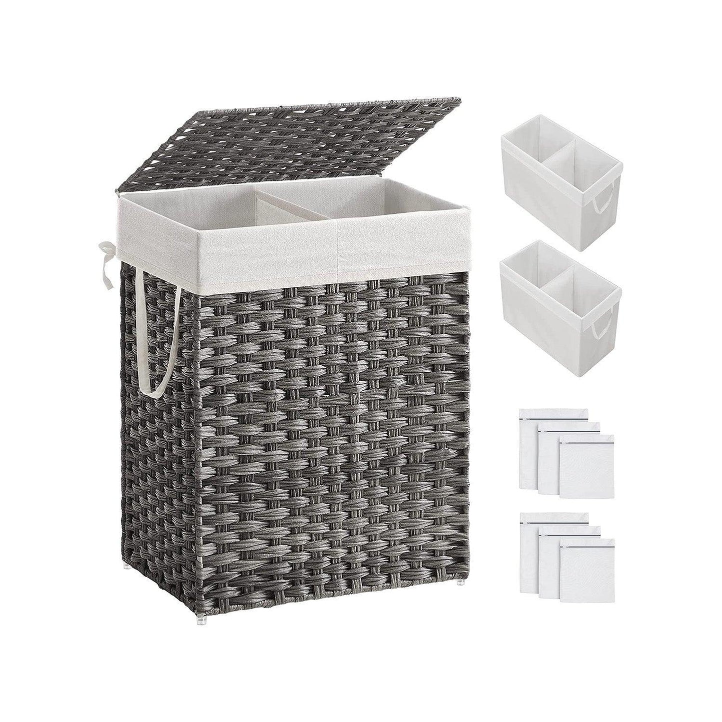 Laundry Hamper with Lid Gray FredCo