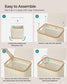 Laundry Hamper with Lid, Large Laundry Basket, 23.8 Gallons (90L), Cream White FredCo