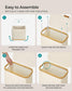 Laundry Hamper with Lid, Slim Laundry Basket, 17.2 Gallons (65L), Cream White FredCo