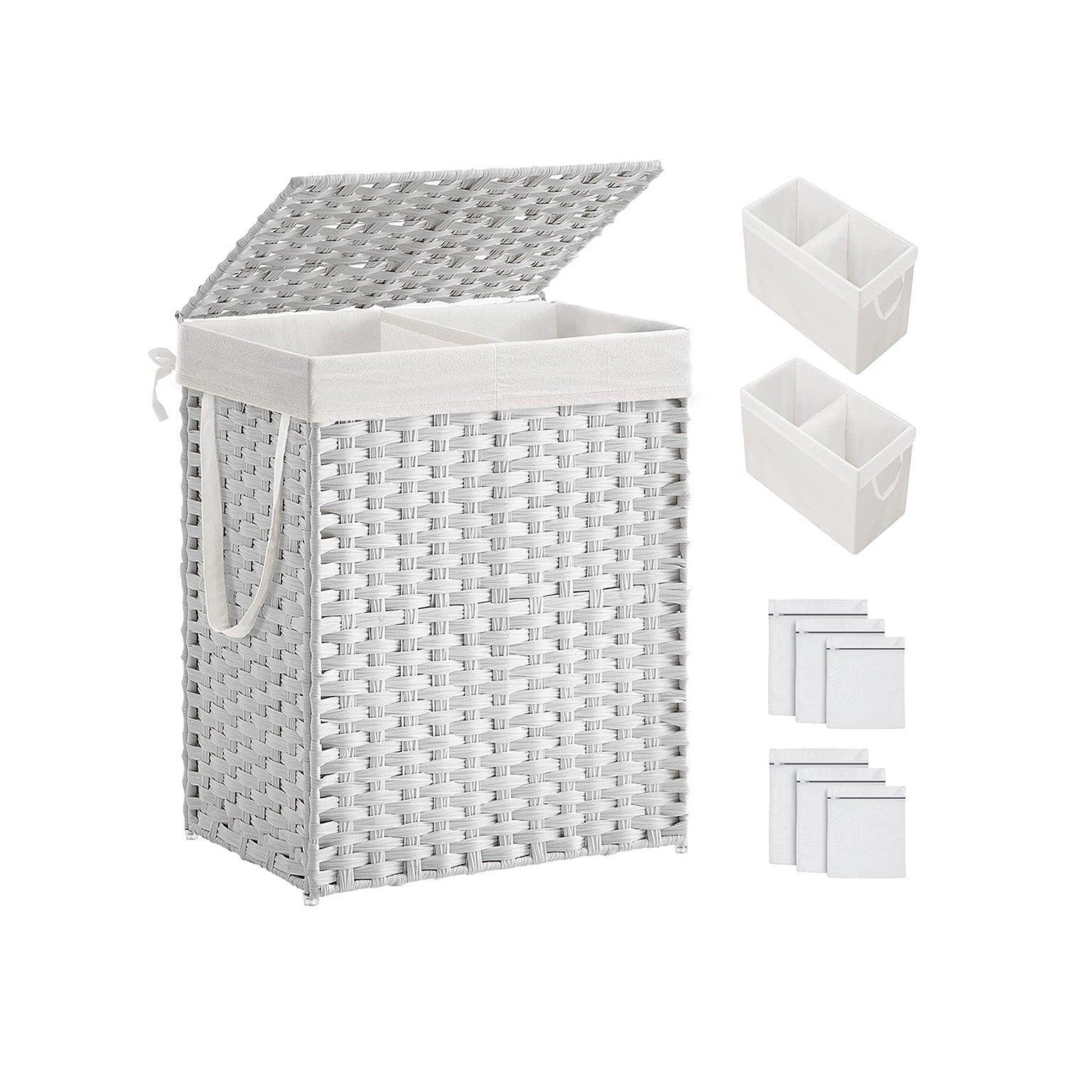 Laundry Hamper with Lid White FredCo