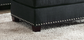 Laurissa Dark Blue Linen Ottoman FredCo