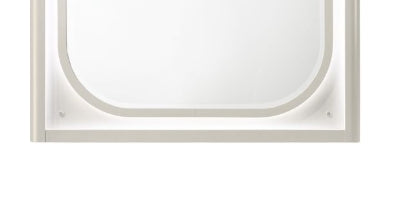 Laveda Pearl White Finish Mirror w/LED FredCo