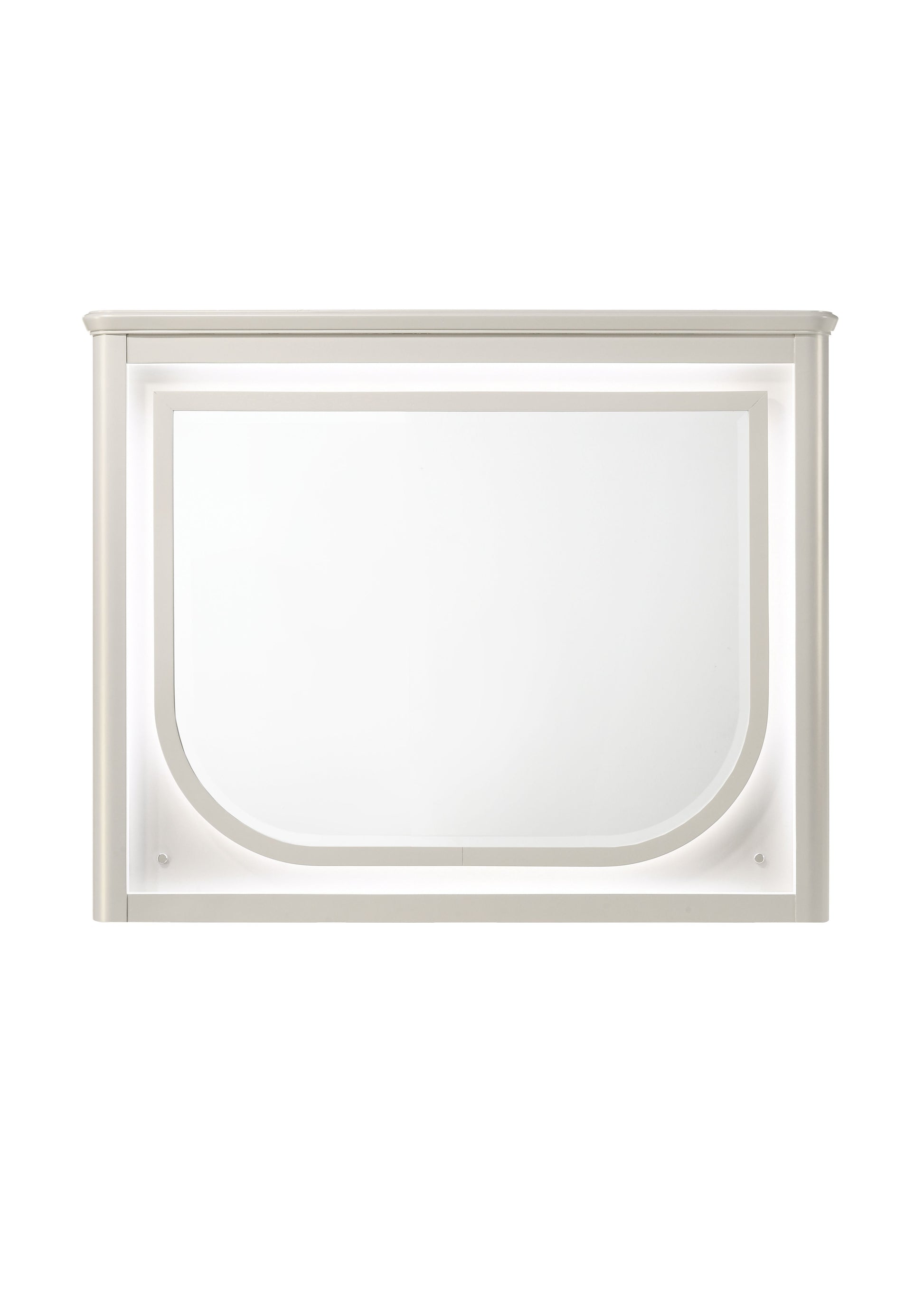 Laveda Pearl White Finish Mirror w/LED FredCo