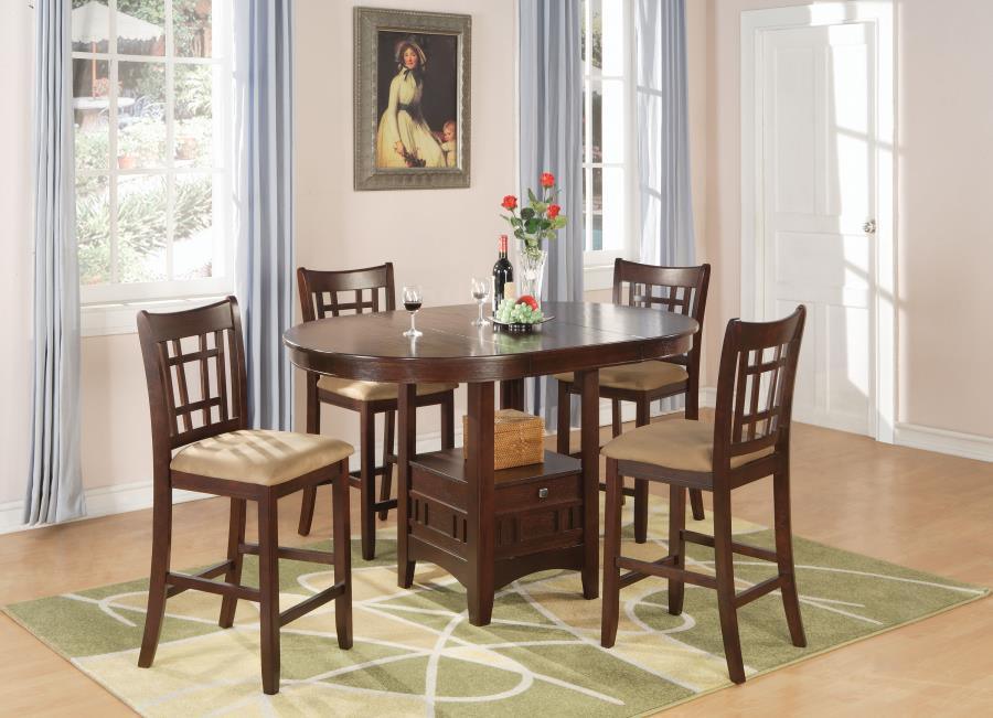 Lavon 5-piece Counter Height Dining Room Set Warm Brown and Tan 100888N-S5 Coaster FredCo