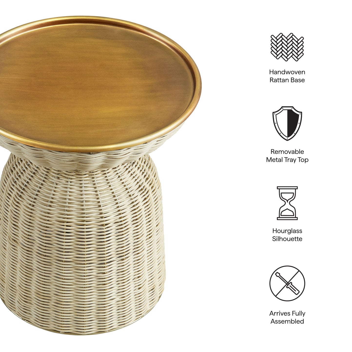 Lazaro Round Rattan Side Table by Modway EEI-7189 FredCo
