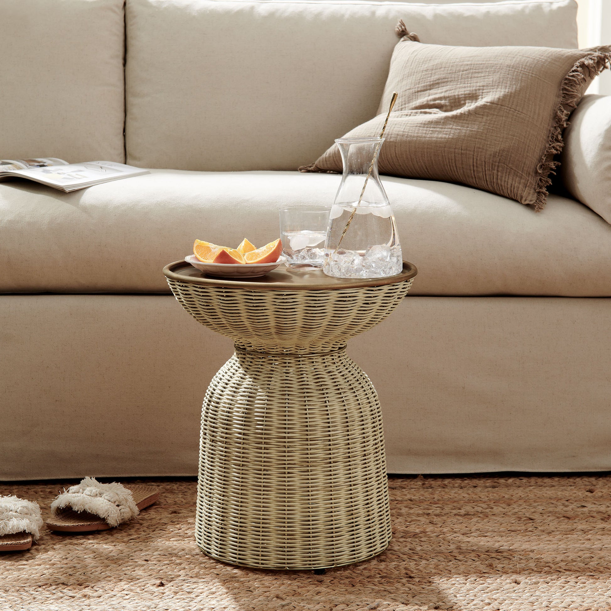 Lazaro Round Rattan Side Table by Modway EEI-7189 FredCo