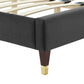 Leah Chevron Tufted Performance Velvet Full Platform Bed, MOD-6997 FredCo
