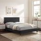 Leah Chevron Tufted Performance Velvet Full Platform Bed, MOD-6997 FredCo