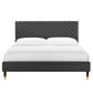 Leah Chevron Tufted Performance Velvet Full Platform Bed, MOD-6997 FredCo