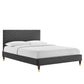 Leah Chevron Tufted Performance Velvet Full Platform Bed, MOD-6997 FredCo