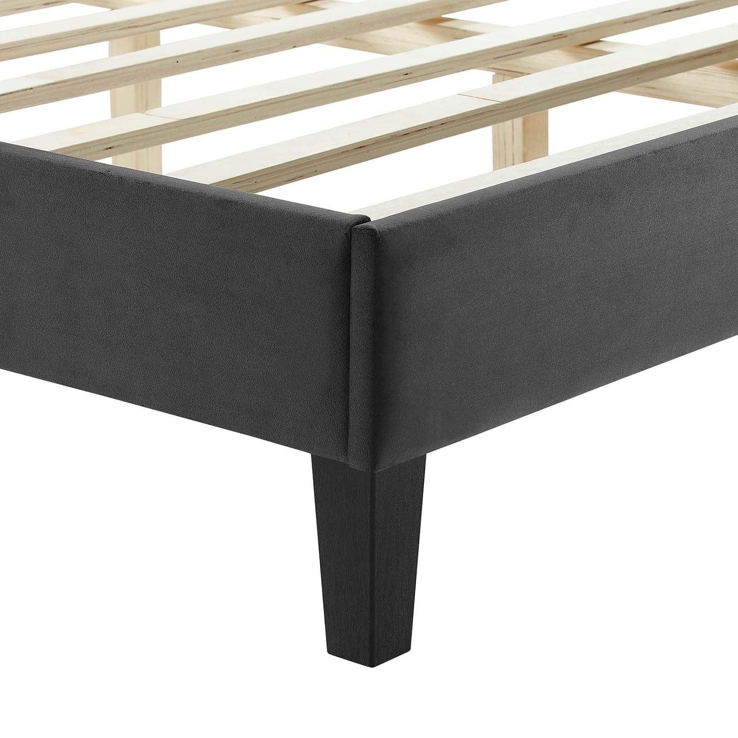Leah Chevron Tufted Performance Velvet Queen Platform Bed, MOD-6973 FredCo