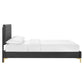 Leah Chevron Tufted Performance Velvet Queen Platform Bed, MOD-6977 FredCo