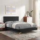 Leah Chevron Tufted Performance Velvet Queen Platform Bed, MOD-6977 FredCo