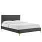 Leah Chevron Tufted Performance Velvet Queen Platform Bed, MOD-6977 FredCo