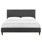 Leah Chevron Tufted Performance Velvet Twin Platform Bed, MOD-6985 FredCo