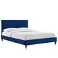 Leah Chevron Tufted Performance Velvet Twin Platform Bed, MOD-6985 FredCo