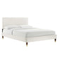 Leah Chevron Tufted Performance Velvet Twin Platform Bed, MOD-6985 FredCo