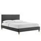 Leah Chevron Tufted Performance Velvet Twin Platform Bed, MOD-6985 FredCo