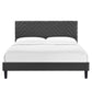 Leah Chevron Tufted Performance Velvet Twin Platform Bed, MOD-6989 FredCo